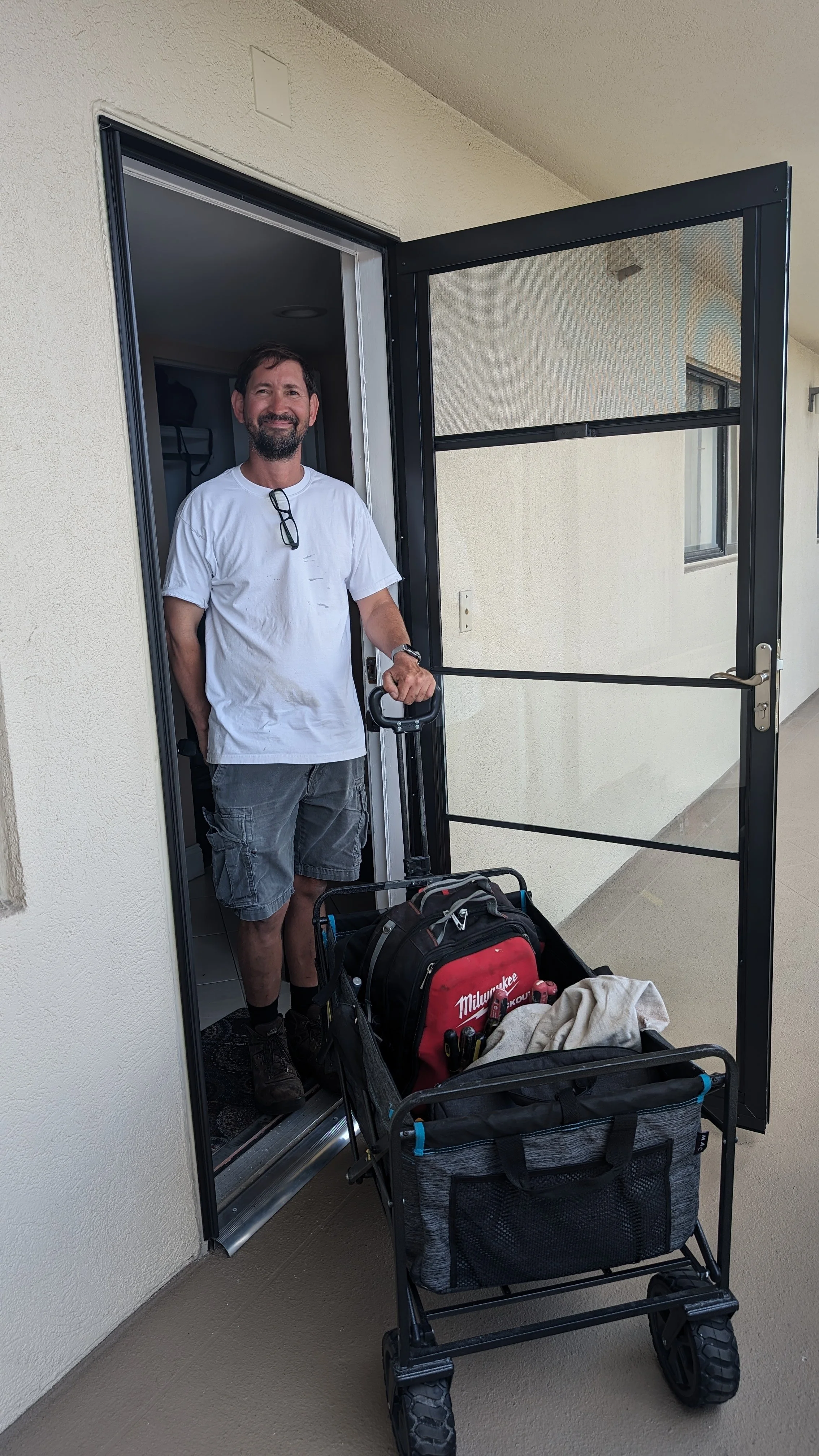 Miguel working on a home repair project
